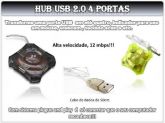 HUB USB 2.0 4 PORTAS ENTRADAS MOUSE, WEBCAM, JOYSTICK, .....